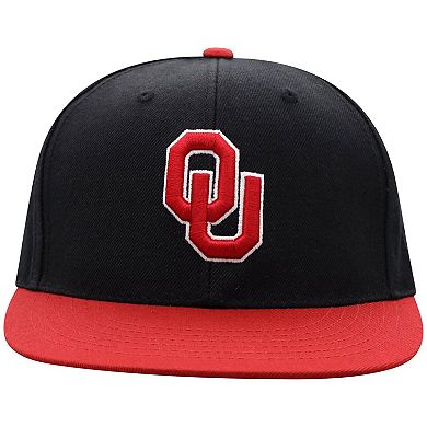 Men's Top of the World Black/Crimson Oklahoma Sooners Team Color Two-Tone Fitted Hat