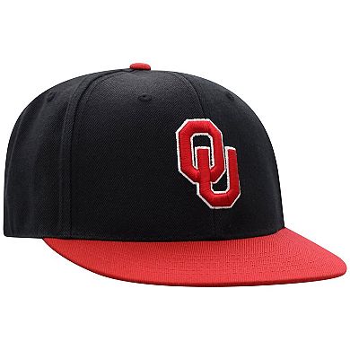 Men's Top of the World Black/Crimson Oklahoma Sooners Team Color Two-Tone Fitted Hat