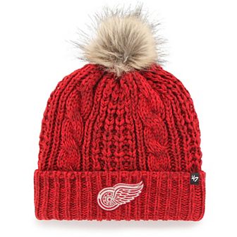 Women's '47 Red Detroit Red Wings Meeko Cuffed Knit Hat with Pom