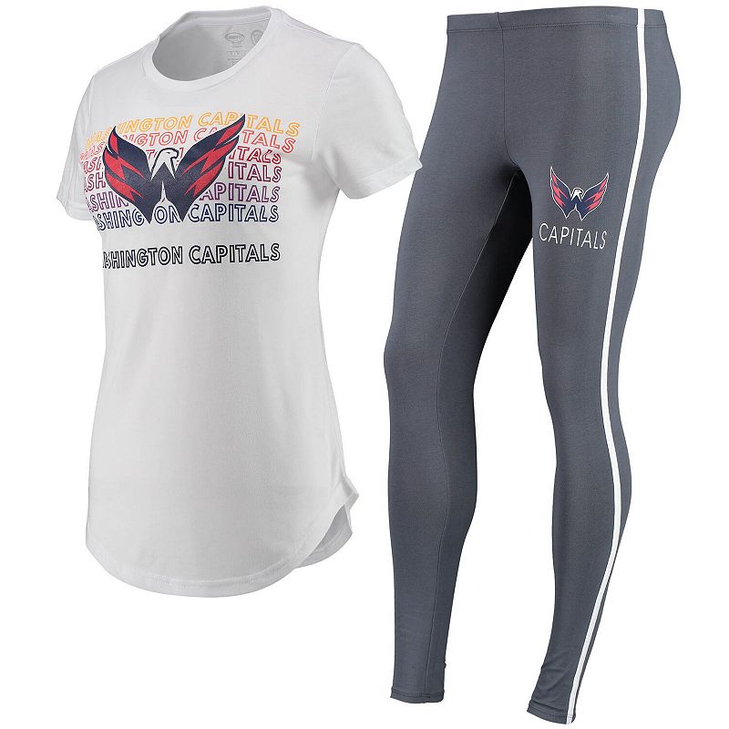 Womens Concepts Sport White/Charcoal Washington Capitals Sonata T-Shirt & 