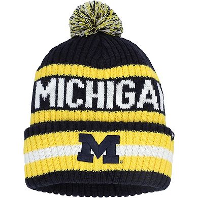Men's '47 Navy Michigan Wolverines Bering Cuffed Knit Hat with Pom