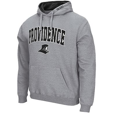 Men's Colosseum Heathered Gray Providence Friars Arch and Logo Pullover Hoodie