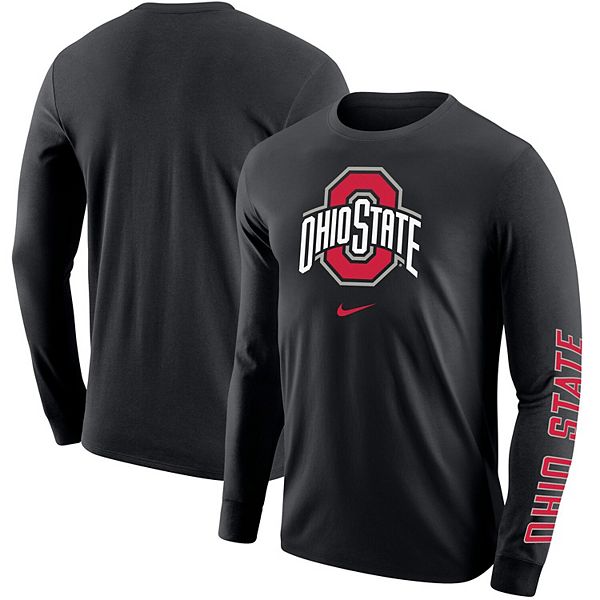 Men's Nike Black Ohio State Buckeyes Team Lockup 2-Hit Long Sleeve T-Shirt