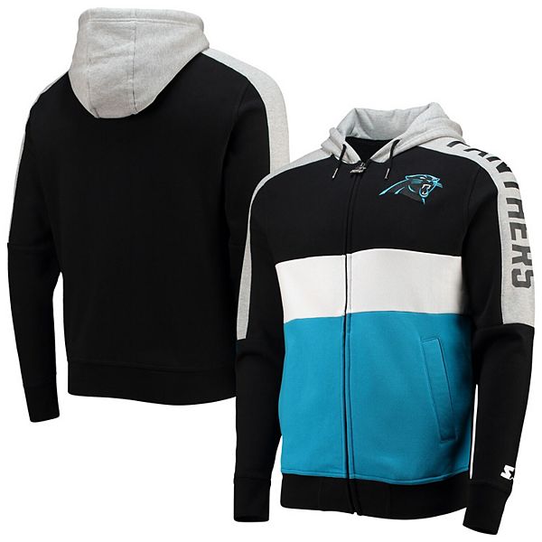 Men's Starter Black/Blue Carolina Panthers Playoffs Color Block Full