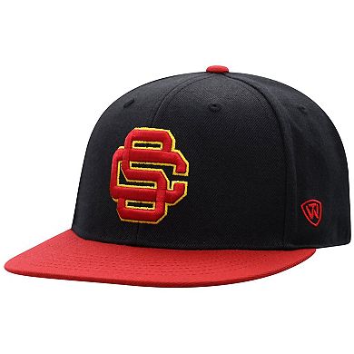 Men's Top of the World Black/Cardinal USC Trojans Team Color Two-Tone Fitted Hat