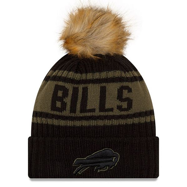 Women's New Era Black Buffalo Bills 2021 Salute To Service Cuffed Knit Pom  Hat