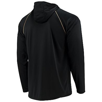 Men's Starter Black New Orleans Saints Raglan Long Sleeve Hoodie T-Shirt
