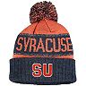 Youth Top of the World Orange Syracuse Orange Below Zero Cuffed Knit Hat With Pom