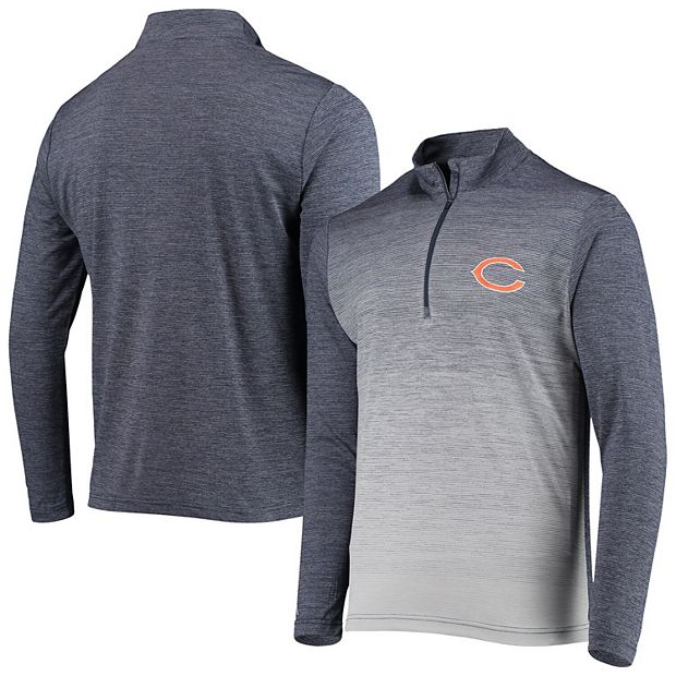 Men's Antigua Navy/Heathered Gray Chicago Bears Cycle Quarter-Zip