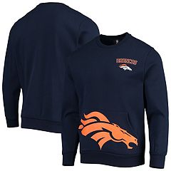 Men's Nike Orange/Royal Denver Broncos Historic Raglan Crew Performance Sweater Size: Small