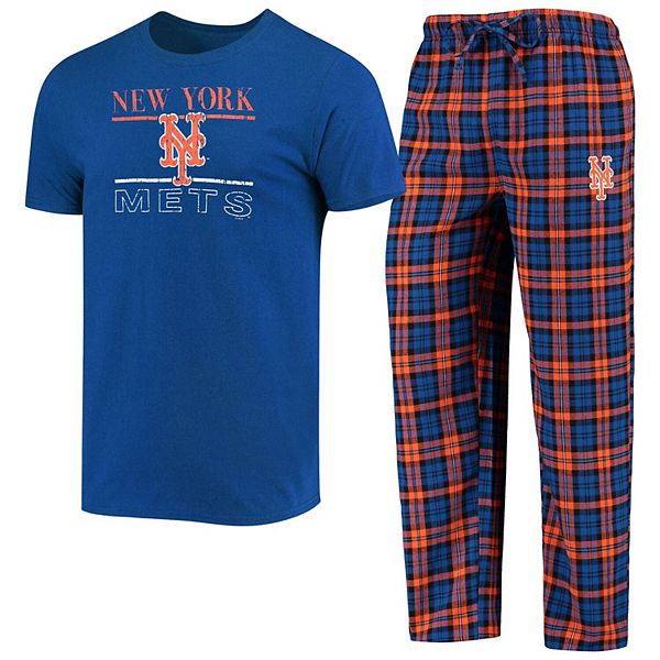 Men's Concepts Sport Royal/Orange New York Mets Lodge T-Shirt & Pants ...