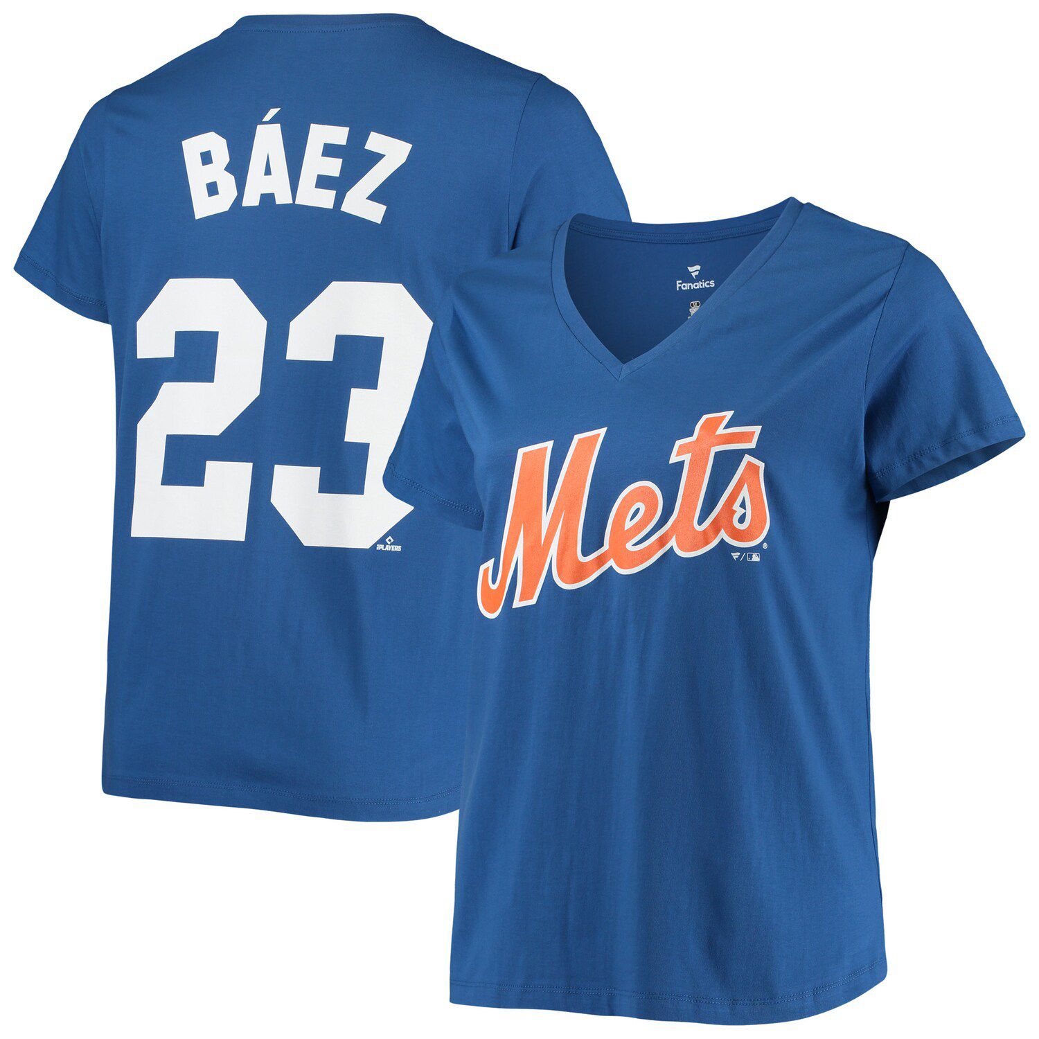Image for Unbranded Women's Javier Baez Royal New York Mets Plus Size Name & Number V-Neck T-Shirt at Kohl's.