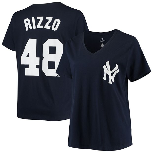Women's Anthony Rizzo Navy New York Yankees Plus Size Name & Number V-Neck T -Shirt