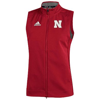 Men's adidas Scarlet Nebraska Huskers Game Mode Full-Zip Vest