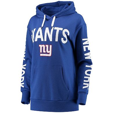 Women's G-III 4Her by Carl Banks Royal New York Giants Extra Point Pullover Hoodie
