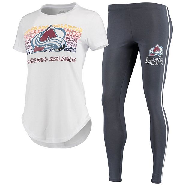 Women's Concepts Sport White/Charcoal Colorado Avalanche Sonata T-Shirt &  Leggings Set