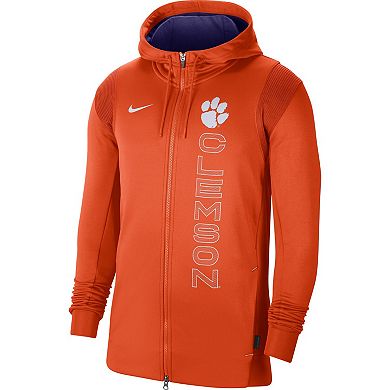 Men's Nike Orange Clemson Tigers 2021 Sideline Performance Full-Zip Hoodie