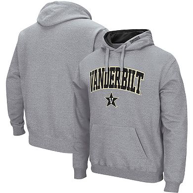 Men's Colosseum Heathered Gray Vanderbilt Commodores Arch and Logo Pullover Hoodie