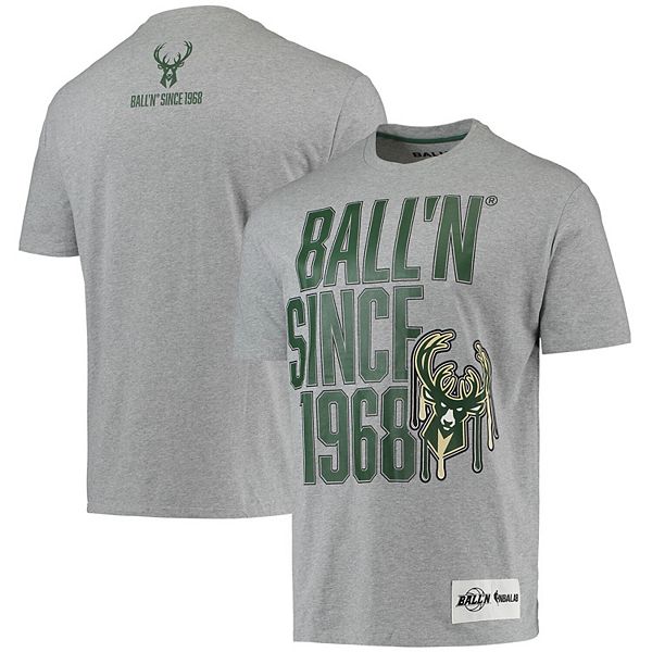 Men's BALL'N Heathered Gray Milwaukee Bucks Since 1968 T-Shirt