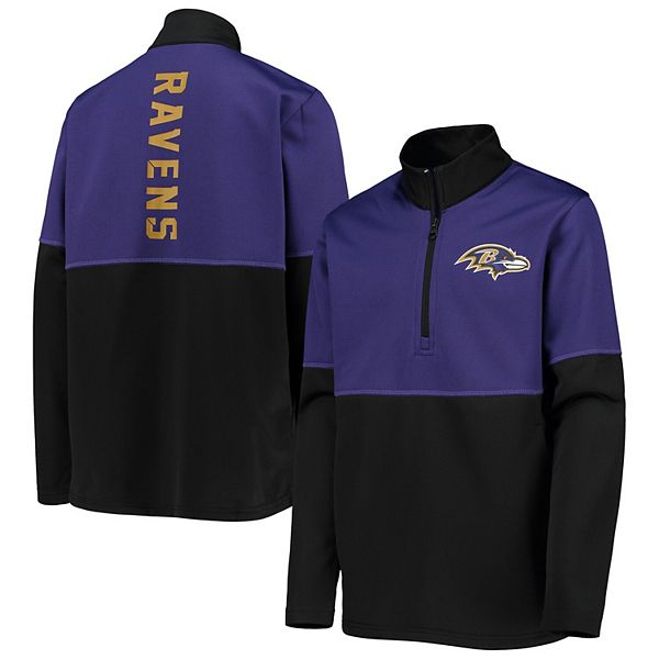 Youth Purple Baltimore Ravens Quick Snap Quarter-Zip Jacket
