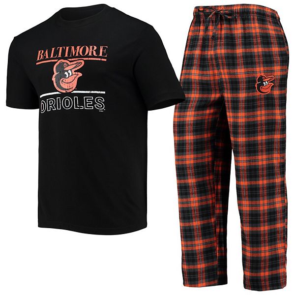 Women's Baltimore Orioles Concepts Sport Black/Orange Lodge T-Shirt & Pants  Sleep Set