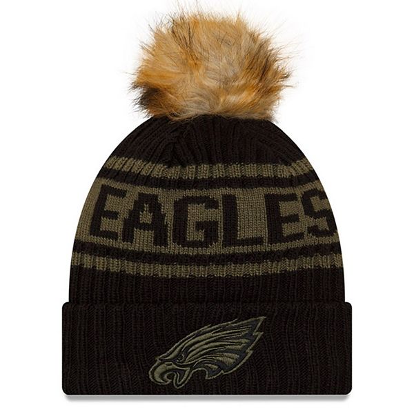 Men's New Era Black Philadelphia Eagles 2021 Salute To Service Cuffed Knit  Hat