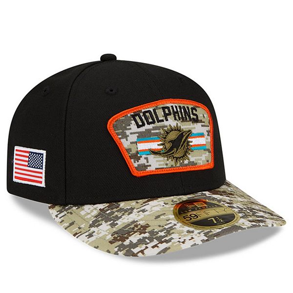 New Era Men's New Era Black/Camo Miami Dolphins 2021 Salute To Service -  39THIRTY Flex Hat