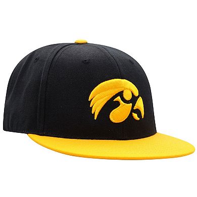 Men's Top of the World Black/Gold Iowa Hawkeyes Team Color Two-Tone Fitted Hat