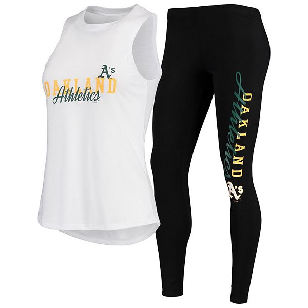 Women's Concepts Sport White/Black Oakland Athletics Sonata Tank Top
