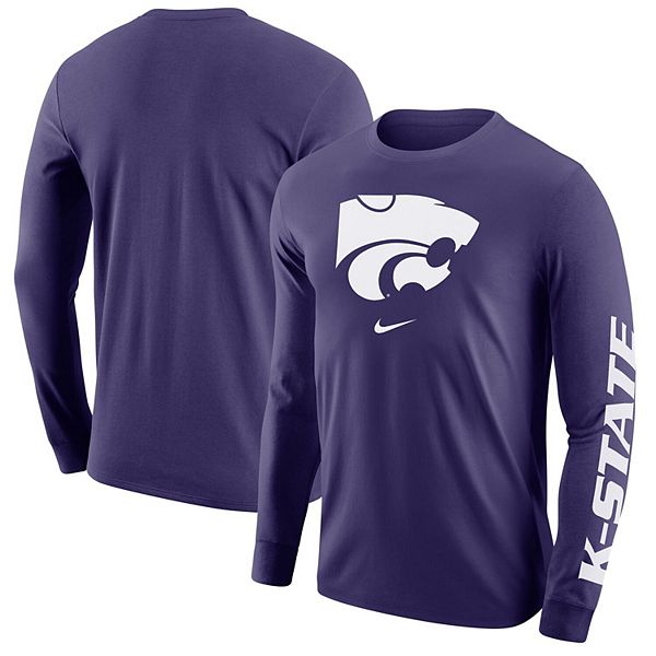 Men's Nike Purple Kansas State Wildcats Team Lockup 2-Hit Long Sleeve T ...