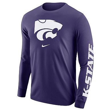 Men's Nike Purple Kansas State Wildcats Team Lockup 2-Hit Long Sleeve T ...