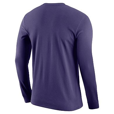 Men's Nike Purple Kansas State Wildcats Team Lockup 2-Hit Long Sleeve T ...