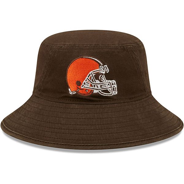 Smeltend tapijt vernieuwen Men's New Era Brown Cleveland Browns Logo Bucket Hat