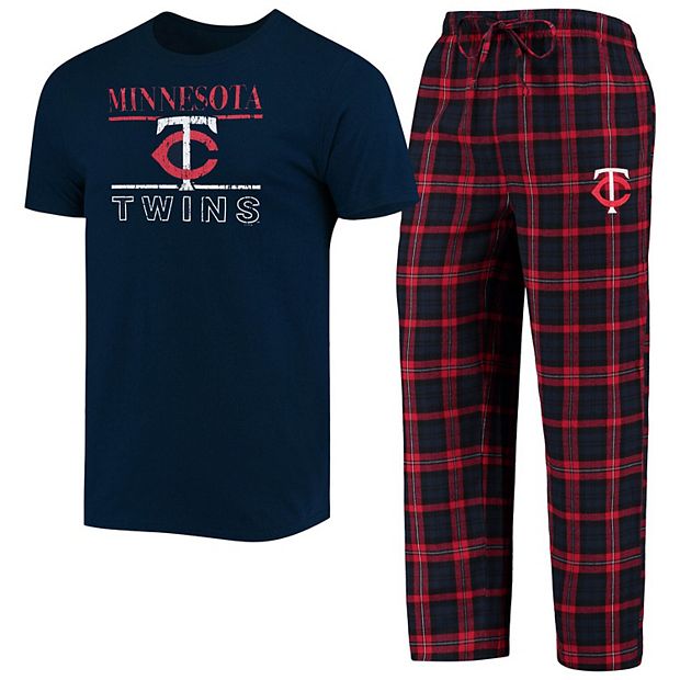 Concepts Sport Men's Minnesota Twins Ultimate Plaid Flannel Pajama