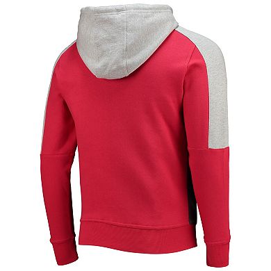 Men's Starter Red/Pewter Tampa Bay Buccaneers Playoffs Color Block Full-Zip Hoodie