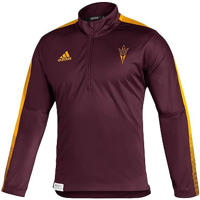 Men's adidas Maroon Arizona State Sun Devils 2021 Sideline Primeblue Quarter-Zip Jacket