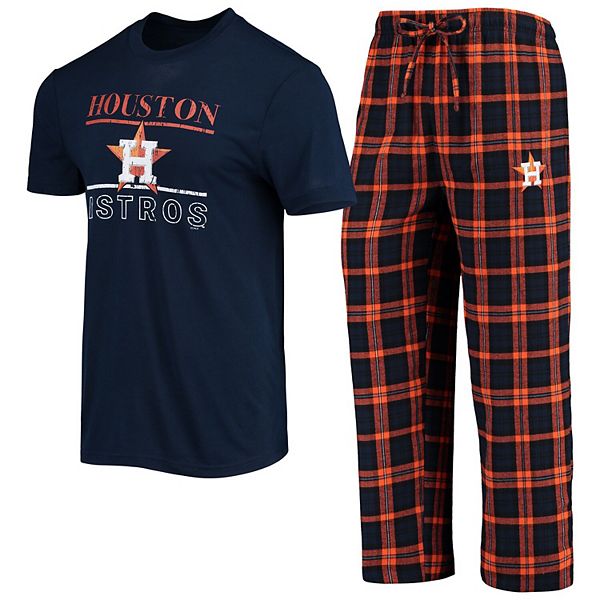 Men's Concepts Sport Navy/Orange Houston Astros Lodge T-Shirt & Pants ...