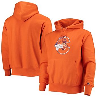 Men's Champion Orange Clemson Tigers Vault Logo Reverse Weave Pullover Hoodie