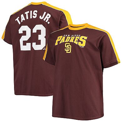 Men's Fernando Tatis Jr. Brown/Gold San Diego Padres Big & Tall Fashion Piping Player T-Shirt