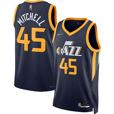 Men's Nike Donovan Mitchell Navy Utah Jazz 2021/22 Diamond Swingman ...