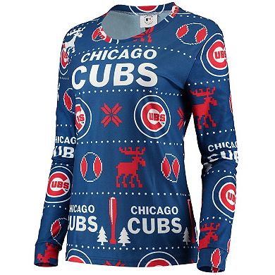Women's FOCO Royal Chicago Cubs Ugly Pajama Set