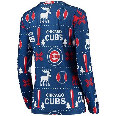 Women's FOCO Royal Chicago Cubs Ugly Pajama Set