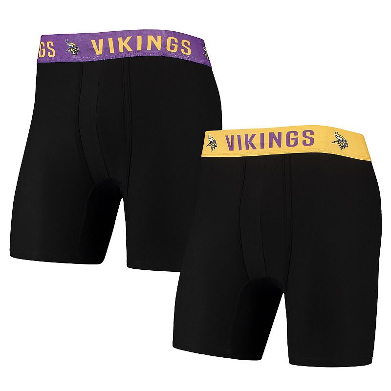 Mens Concepts Sport Gold Minnesota Vikings Two-Pack Flagship Boxer Briefs 