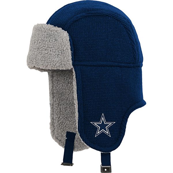 Youth Navy Dallas Cowboys Flat Trooper Knit Hat