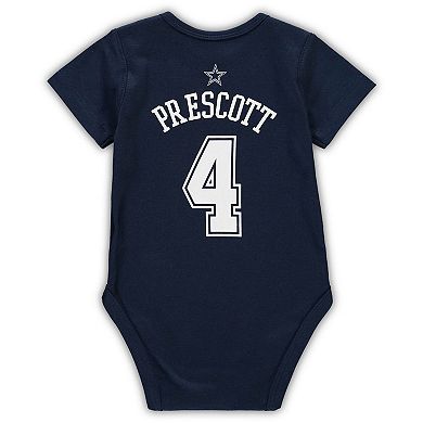 Infant Dak Prescott Navy Dallas Cowboys Mainliner Player Name & Number Bodysuit