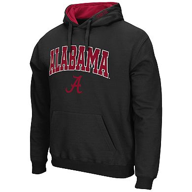 Men's Colosseum Black Alabama Crimson Tide Arch & Logo 3.0 Pullover Hoodie