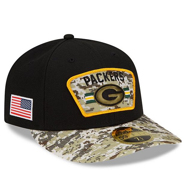 New Era Green Bay Packers NFL Black Team 59FIFTY Cap - Black 7 1/8