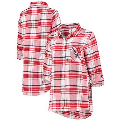 Women's Concepts Sport Red/Navy Washington Nationals Accolade Flannel Nightshirt