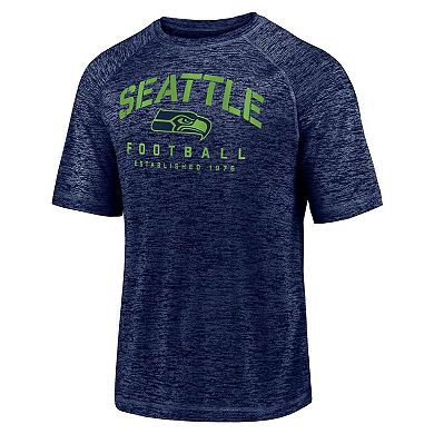 Men's Fanatics Branded Navy Seattle Seahawks Shade Battle Ready Raglan Space-Dye T-Shirt