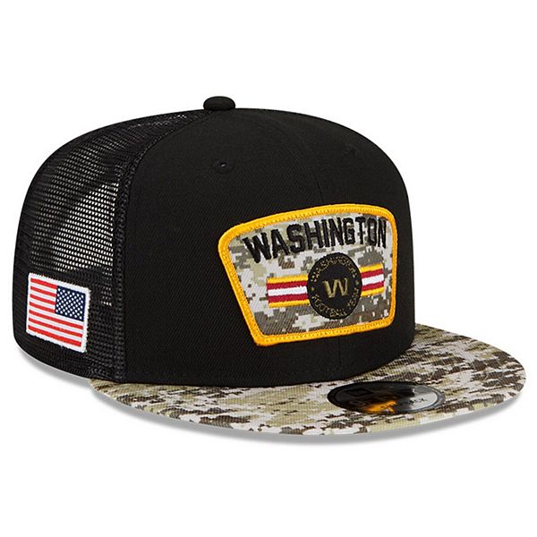 Men's New Era Black/Camo Washington Football Team 2021 Salute To Service  Trucker 9FORTY Snapback Adjustable